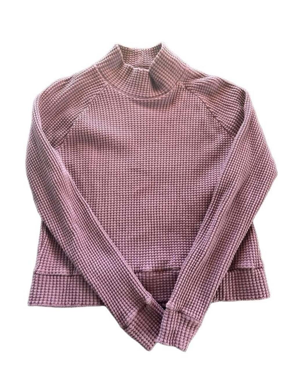 The North Face Women's Chabot Waffle-Knit Mock Neck Long Sleeve Purple Size M